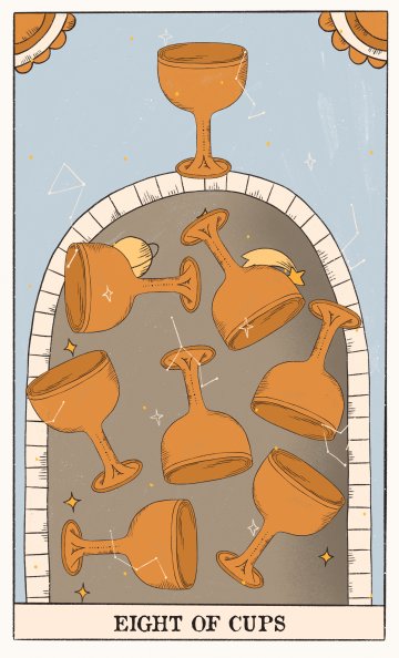 Осмица Чаши (Eight of Cups) - Таро карта значение